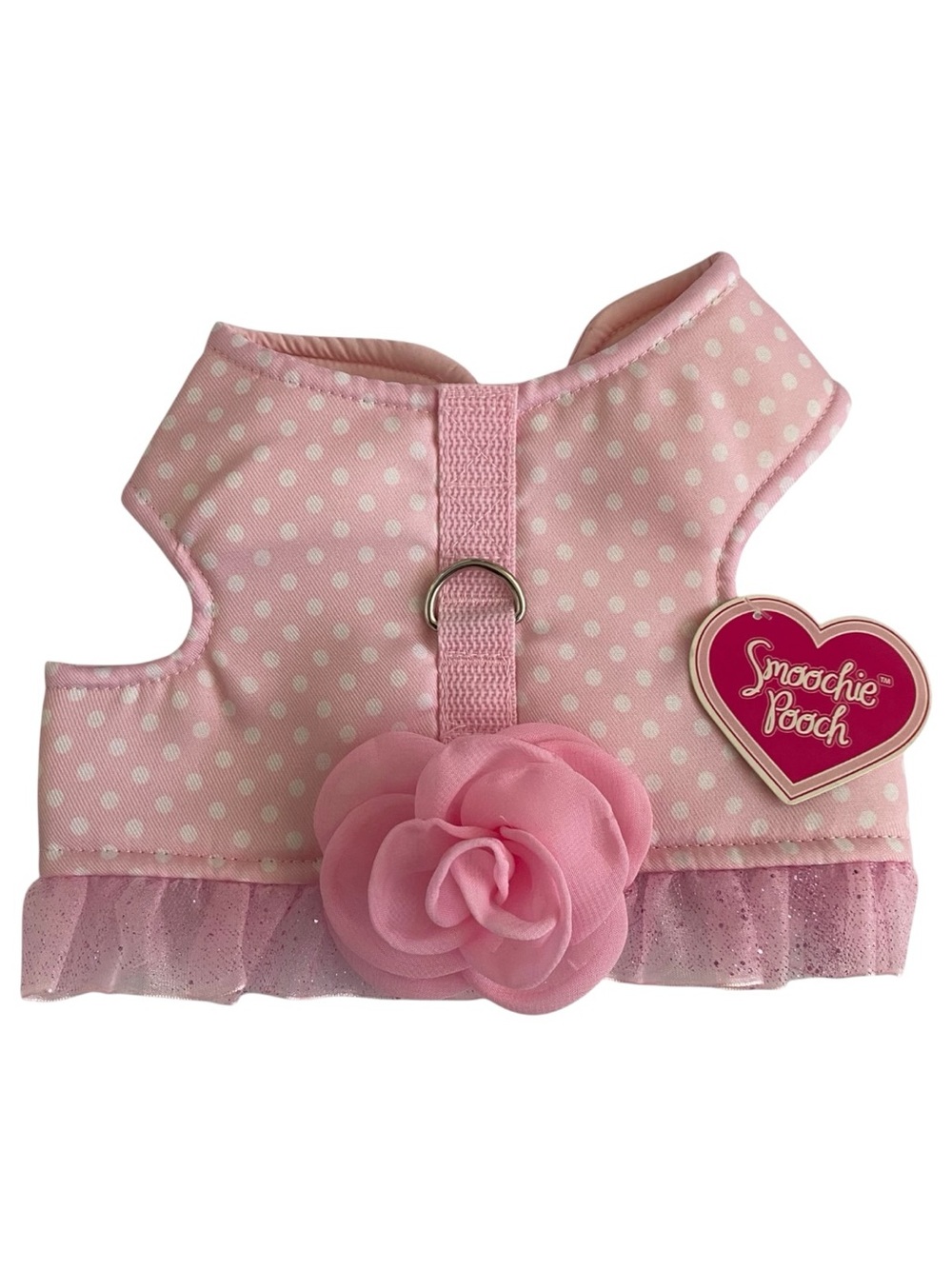 Smoochie Pooch x Petco Polka Dot Dog Harness Pink Size S